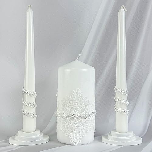 Magik Life Unity - Juego de velas Ceremonia de boda y recepción Pilar de 6 pulgadas y dos velas cónicas de 10 pulgadas Velas de unidad de larga