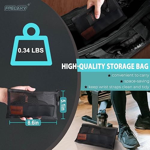 Miniatura 6 de Frelaxy Correas de muñeca de levantamiento de pesas para mujeres y hombres, agarres de levantamiento de pesas con bucle de muñeca, cuero de doble