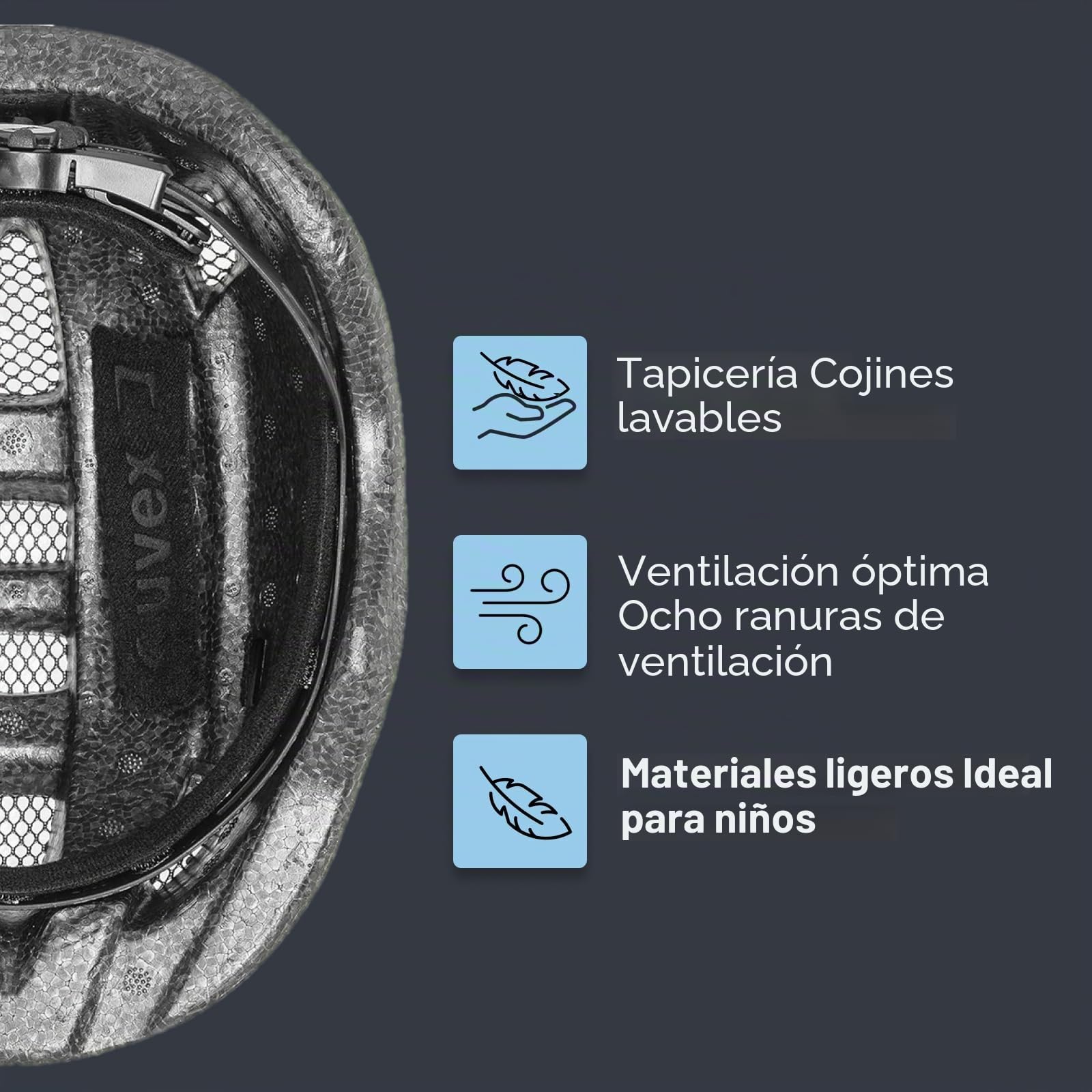 uvex Kid 2 - Casco Ligero Infantil - Ajuste de Talla individualizado