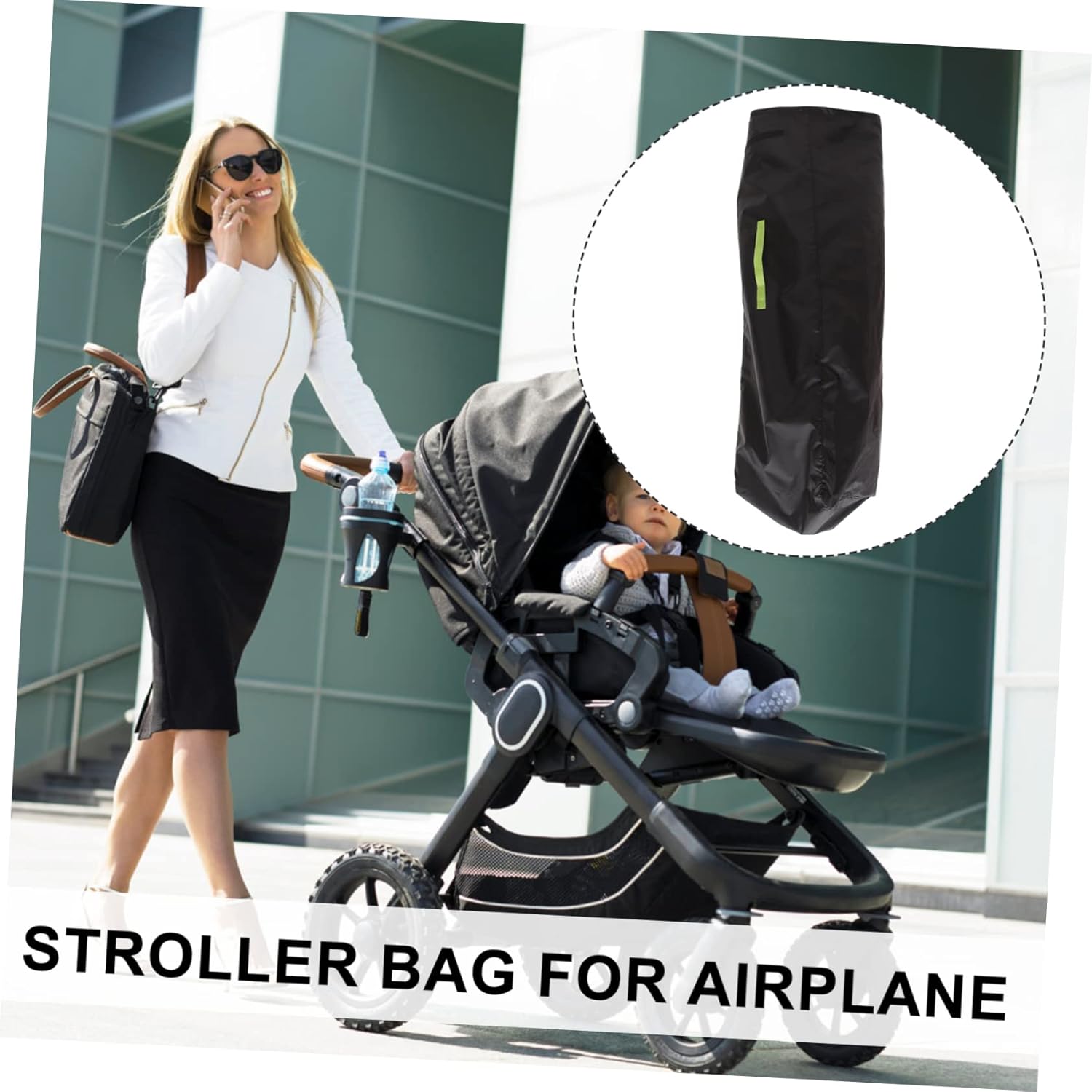 Stroller Travel Cover Bag Lightweight Storage for Convenient Travel Protective Stroller Carrier Single Shoulder Strap for Easy Carrying and Gate Check image 4 of 9 B0F3WR3JCD