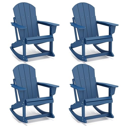 GREENVINES Adirondack-Rocking-Chairs | Set of 4 | HDPE Plastic |