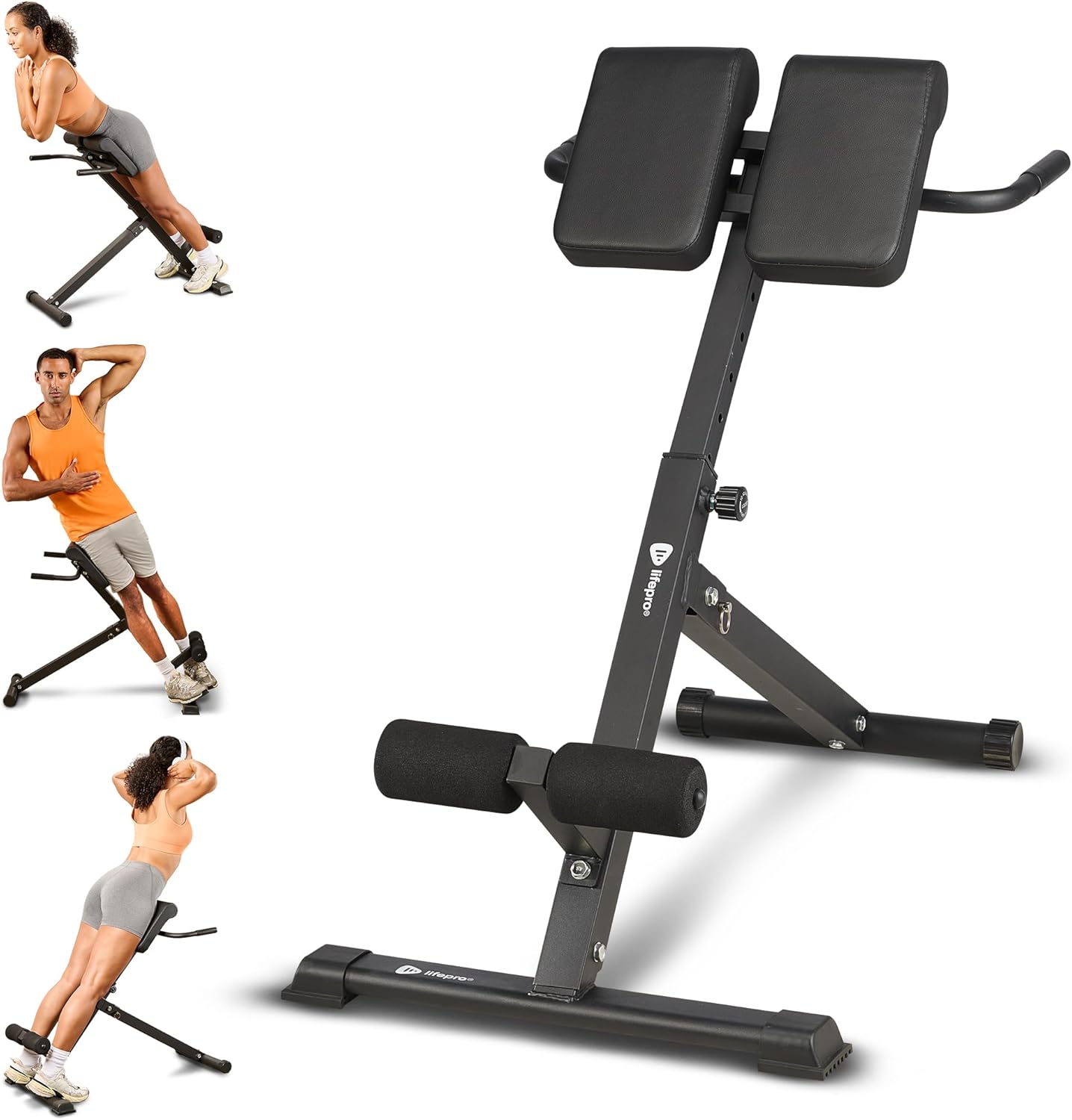 Lifepro SculptTrainer Roman Chair – Hyperextension Bench for Strength Training – Adjustable Back Extension Machine