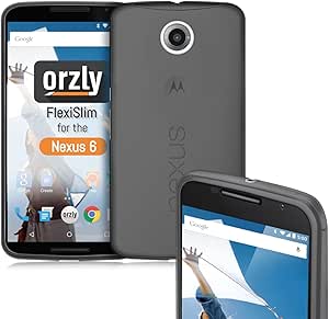 ORZLY® Nexus 6 Case, FlexiSlim Case for NEXUS 6 (2014 Model Google Nexus 6 SmartPhone by Motorola) - Super Slim (0.5mm) Protective Phone Cover in Semi Transparent BLACK