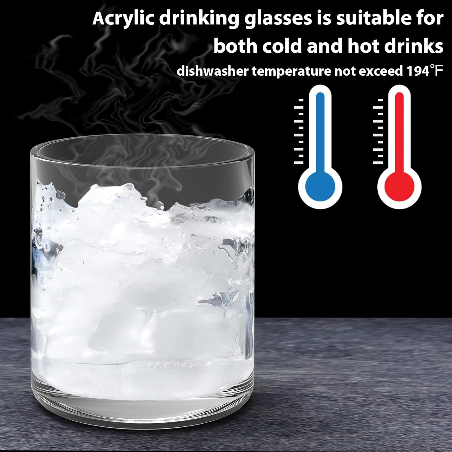 12 oz Drinking Glass Sets, Set of 12 Plastic Cups Unbreakable Drinkware Glasses Set Tumblers & Water Glasses Acrylic Clear Drinking Glasses, BPA-Free Beer Glasses for Home & Outdoors, Dishwasher Safe