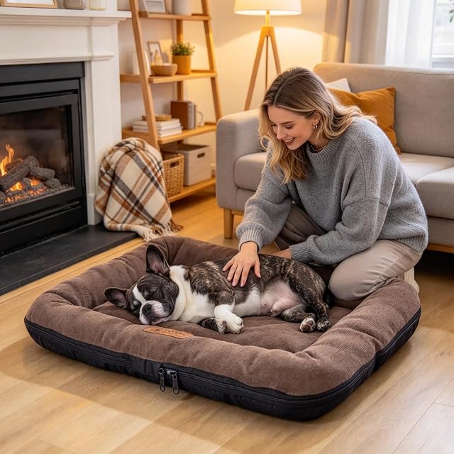 Foto 2 de 6 de PETCUTE Cama Ortopédica Grande para Perro, Estera Sofá Super Suave, Lavable Desenfundable