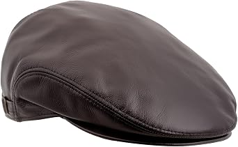 Sterkowski Genuine Leather Ivy League Classic Flat Cap with Earflap