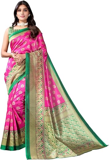 Shiv Textiles Women's Art Silk Paisley Saree