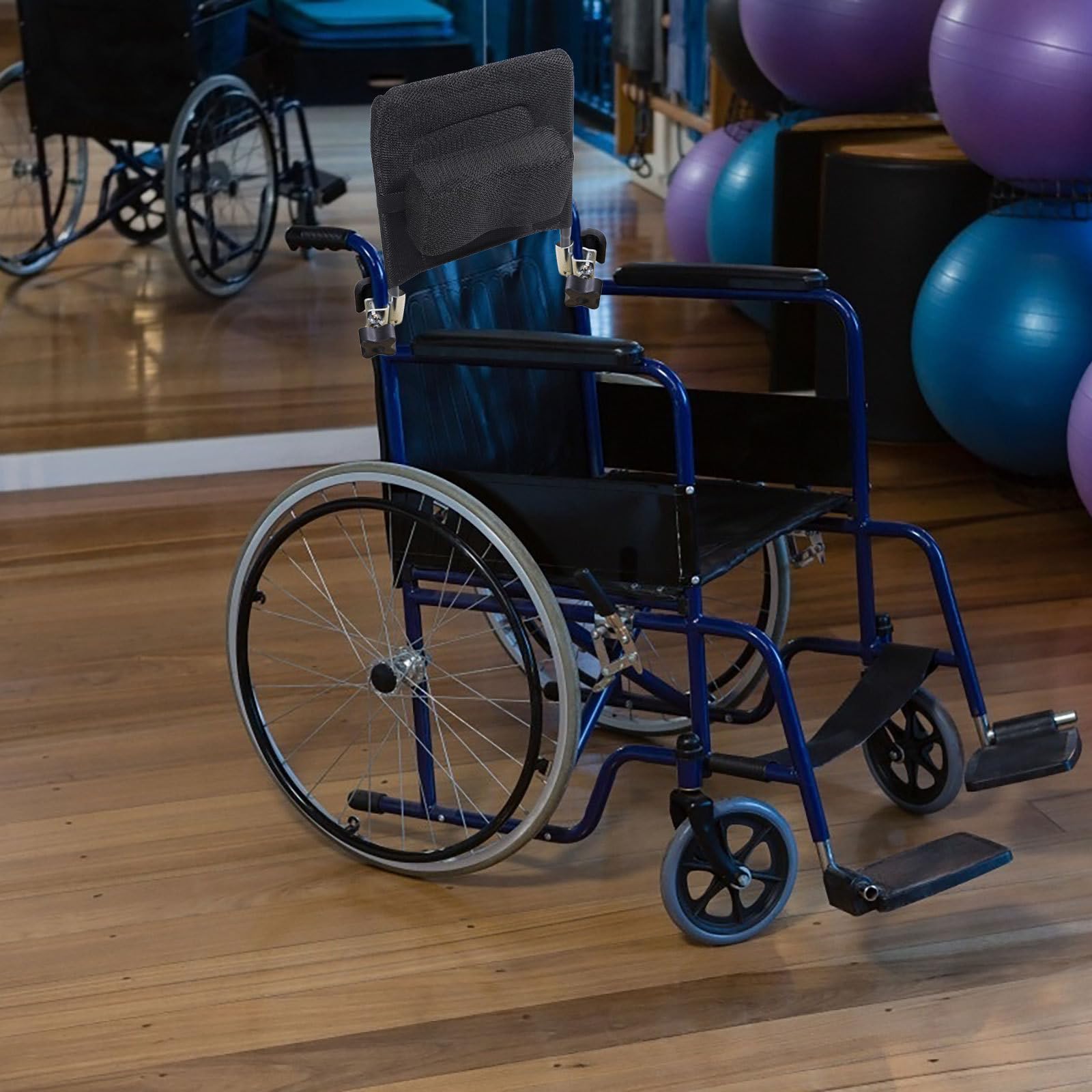 Extensión de Respaldo para Silla de Ruedas Manual de Acero al Carbono Tela de Malla Negra, Respaldo Alto y Firme para Mayor Comodidad y Soporte