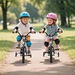 COSTWAY 12/14/16/18 Vélo enfant de pouce, garçons & Filles Vélo d'entraînement avec roues d'entrainement amovibles, Pneumatiques, Poignée réglable & Siège, Double système de freinage, Enfants tout-petit vélo pour 3-8 ans