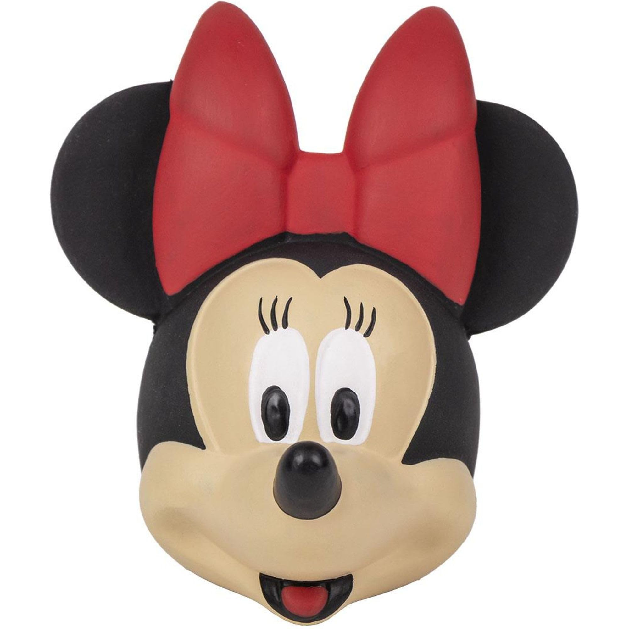 CERDÁ LIFE'S LITTLE MOMENTS Minnie Mouse Dog Toy - Flesh, Black and Red - Minnie Face Design - Size 8x9x7.5cm - Latex Dog Toy - Original Product Designed in Spain