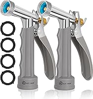 AUTOMAN Garden Hose Nozzle 2 Pack - High Pressure Adjustable Pistol Grip Sprayer, Ergonomic Full Size with Threaded Tip for Car Wash, Plants & Cleaning