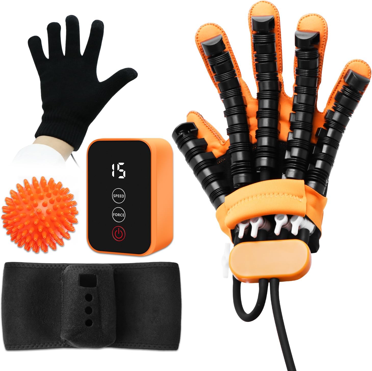 Auto Mirror Rehabilitation Robot Gloves Rechargeable Portable Cordless Hand Finger Therapy Trainer for Stroke Hemiplegia Relieve Hand Cramps Training Device (Left - XL)