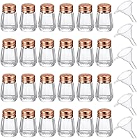 Vista 12 de 12 Piezas Mini Saleros y Pimenteros en Forma de Cubo a Granel 0.5 oz Pequeños Agitadores de Especias de Vidrio Cubo con Mini Embudos de Plástico