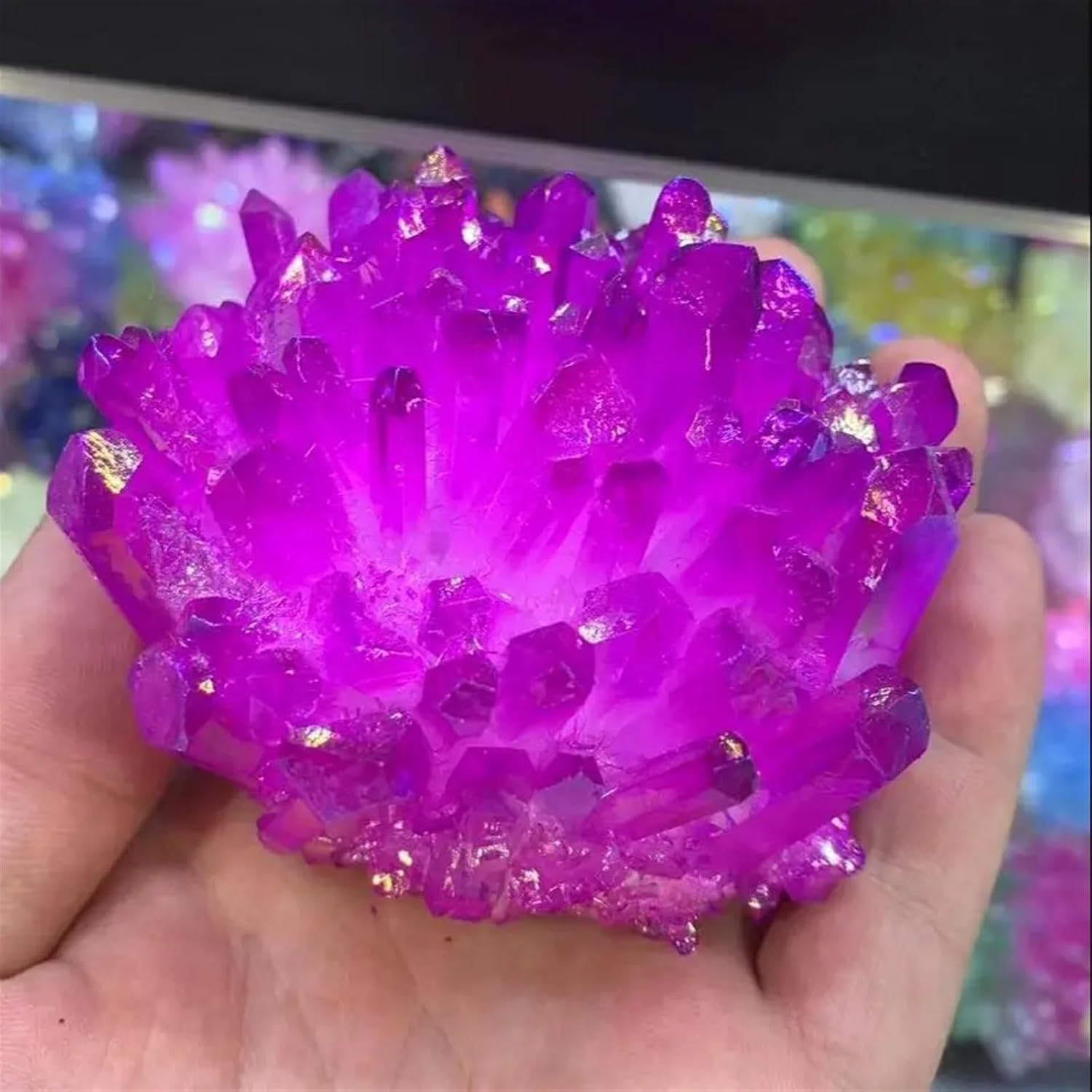 Rainbow Halo Crystal Quartz Cluster Aura Home furnishings Room Decoration Stone Gifts Home Decor