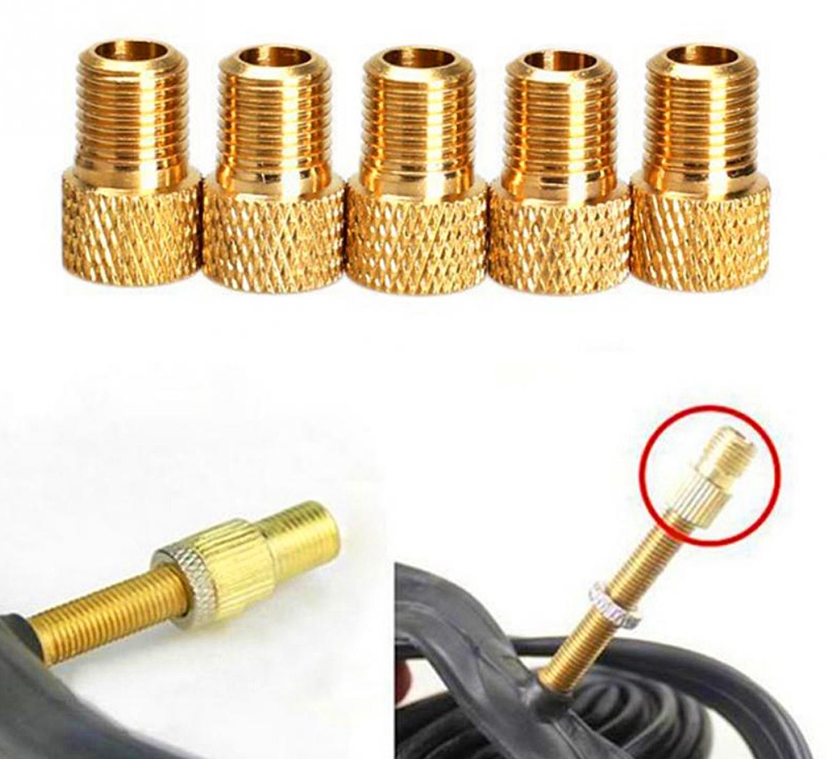 AIRFUL Lot 32 Adaptateurs Valve Vélo – SV, DV, AV, Dunlop – Avec Bague Étanchéité, Pour Pompe Et Compresseur