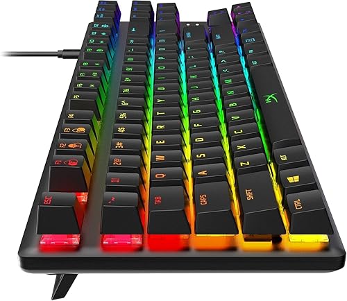 Miniatura 7 de HyperX Alloy Origins Core - Teclado mecánico para juegos, cuerpo de aluminio de perfil bajo, interruptor acuático, táctil RGB retroiluminado para