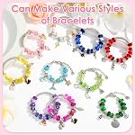 Cludoo 240 Piece Large Hole Bead Set - 16 Color European Bulk Beads for Jewelry Making, Fairy Garden Wands, Lampwork Spacer Beads