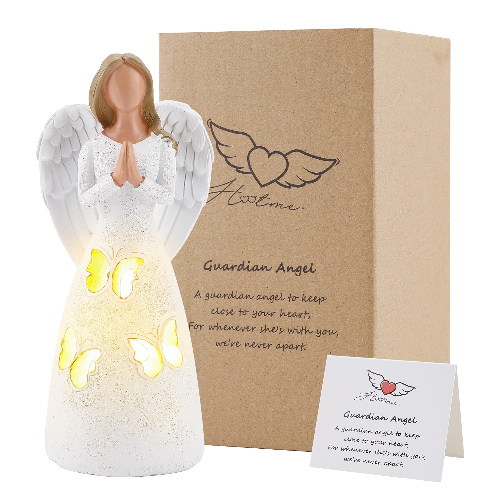 Buy Prayer Angel, Guardian Angel Figurine Candle Holder, W/Flickering Led Candle, Sympathy Gifts