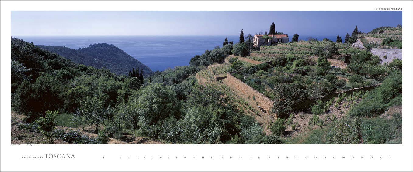 Toscana: Immerwährender Panorama-Kalender in 1,15 Meter Breite