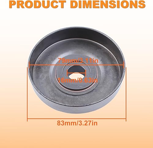 Miniatura 3 de Bomba de aceite de tambor de embrague, engranaje helicoidal, arandela de cubierta de polvo para Husqvarna 268 272 66 61 motosierra 3/8 "-7T