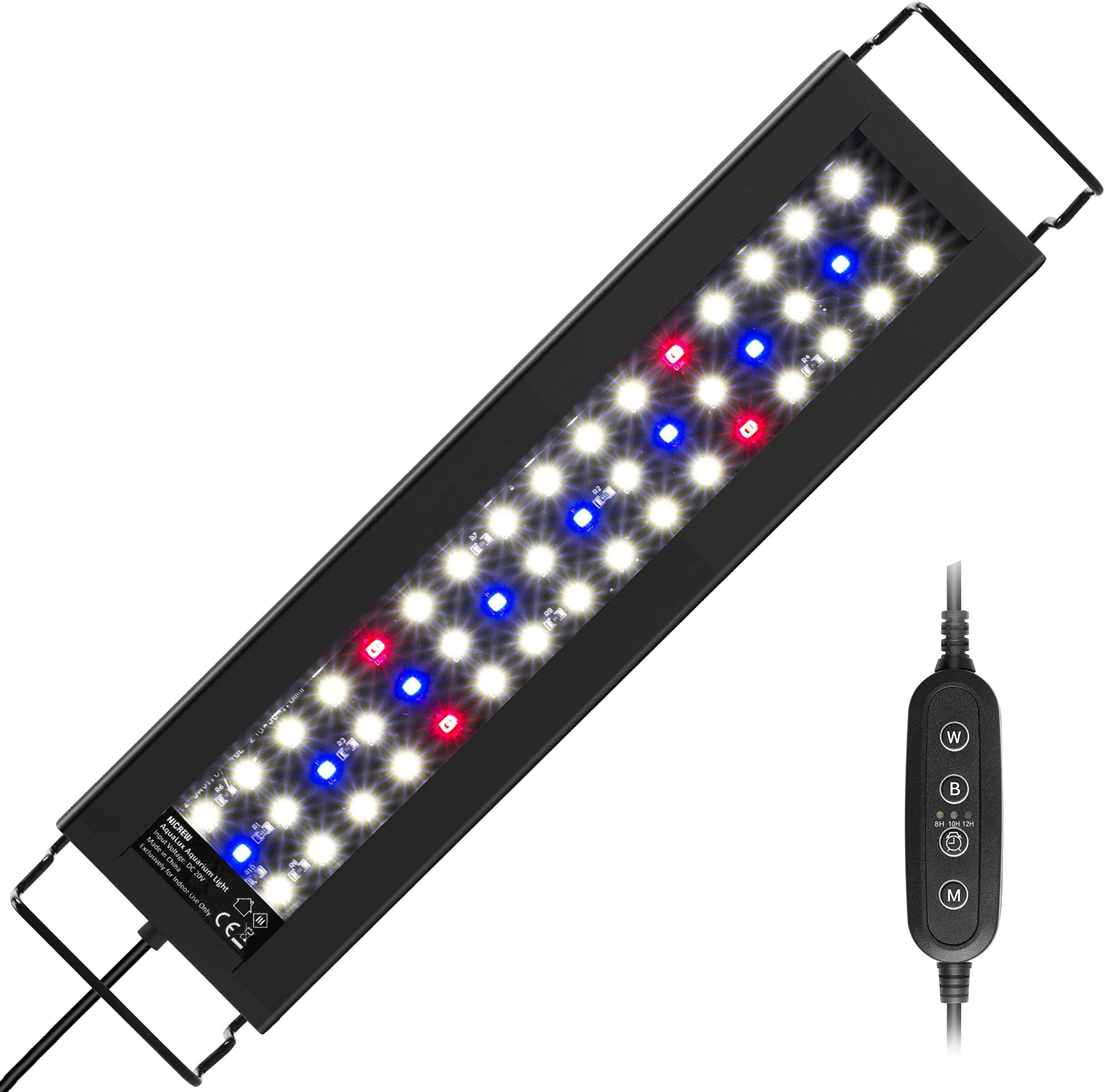 NICREWFull Spectrum Planted LED Aquarium Light, with Timer, for Freshwater Fish Tank, 12-18 Inch, 9 Watts