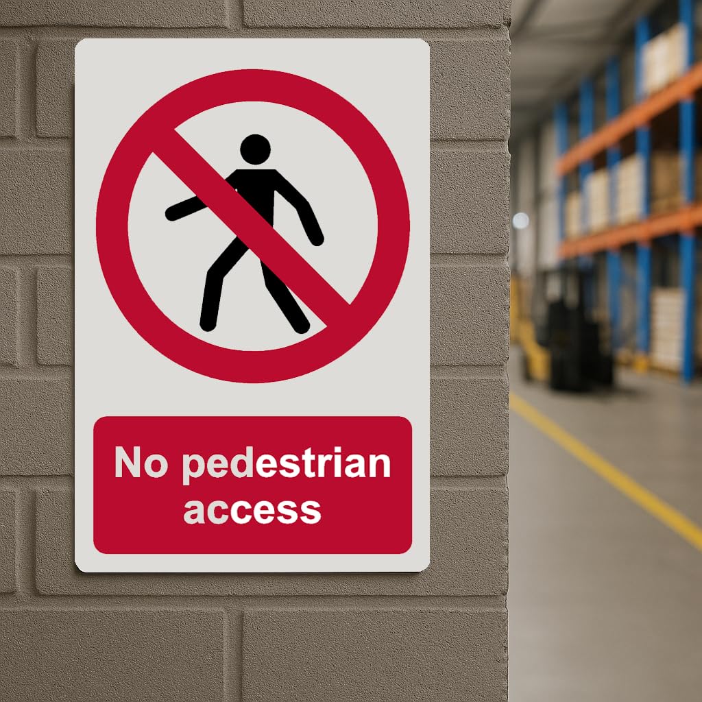 Viking Signs PA5686-A5P-1M Cartello No Access For Unauthorised Persons, plastica semirigida da 1 mm, altezza 200 mm x larghezza 150 mm