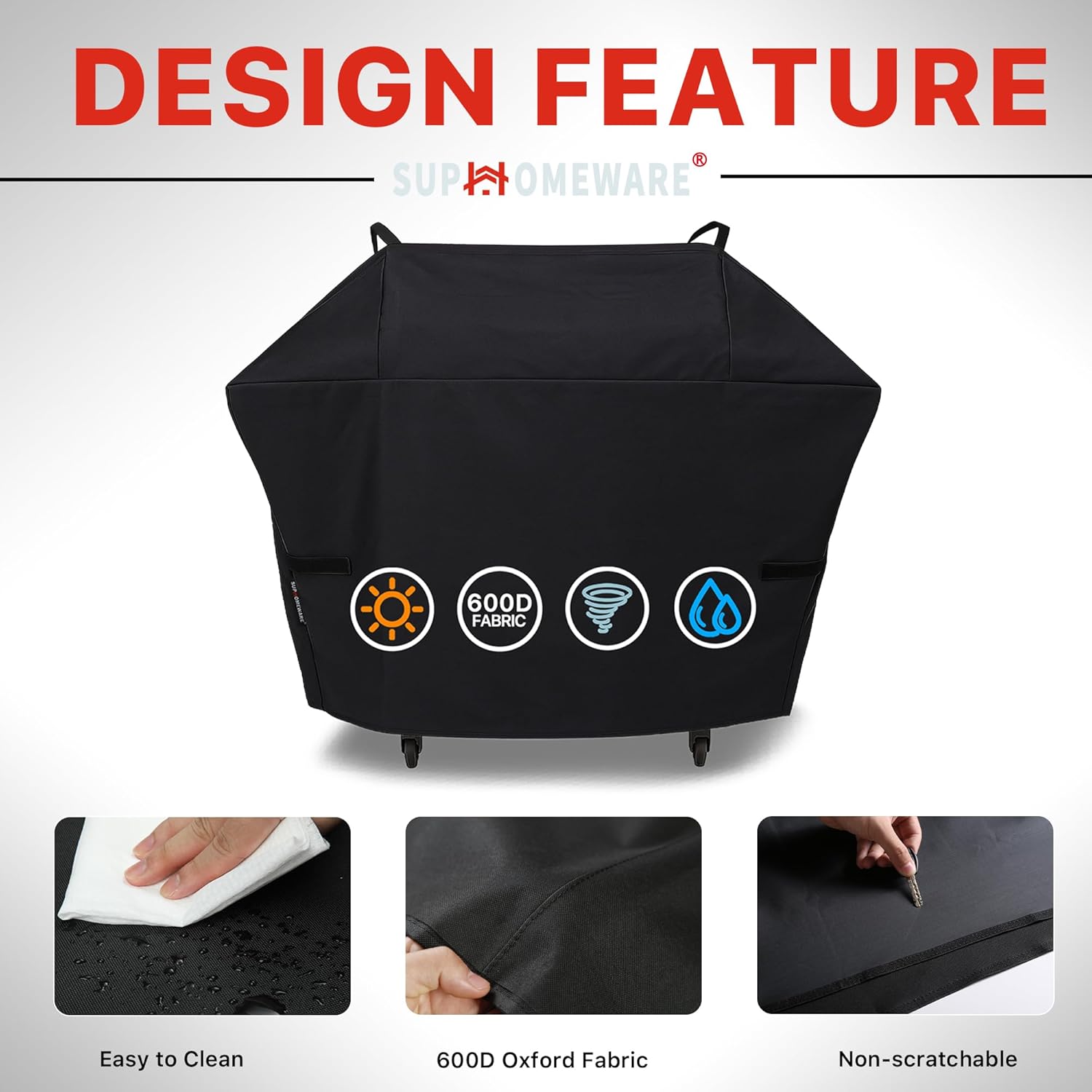 Grill Cover for Ninja FlexFlame Propane Grill, Heavy Duty 600D Polyester Grill Accessories for Ninja PG300&PG301 Series, Compatible with XSKPGCVR
