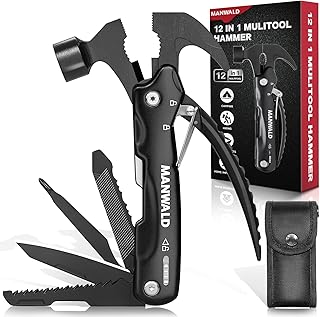 12 in 1 Multitool Hammer, Gifts for Dad, Christmas Stocking Stuffers for Men Adults, Camping Accessories Survival Gear, Cool Gadgets Gifts for Men, Husband, Boyfriends, Birthday Gifts for Him