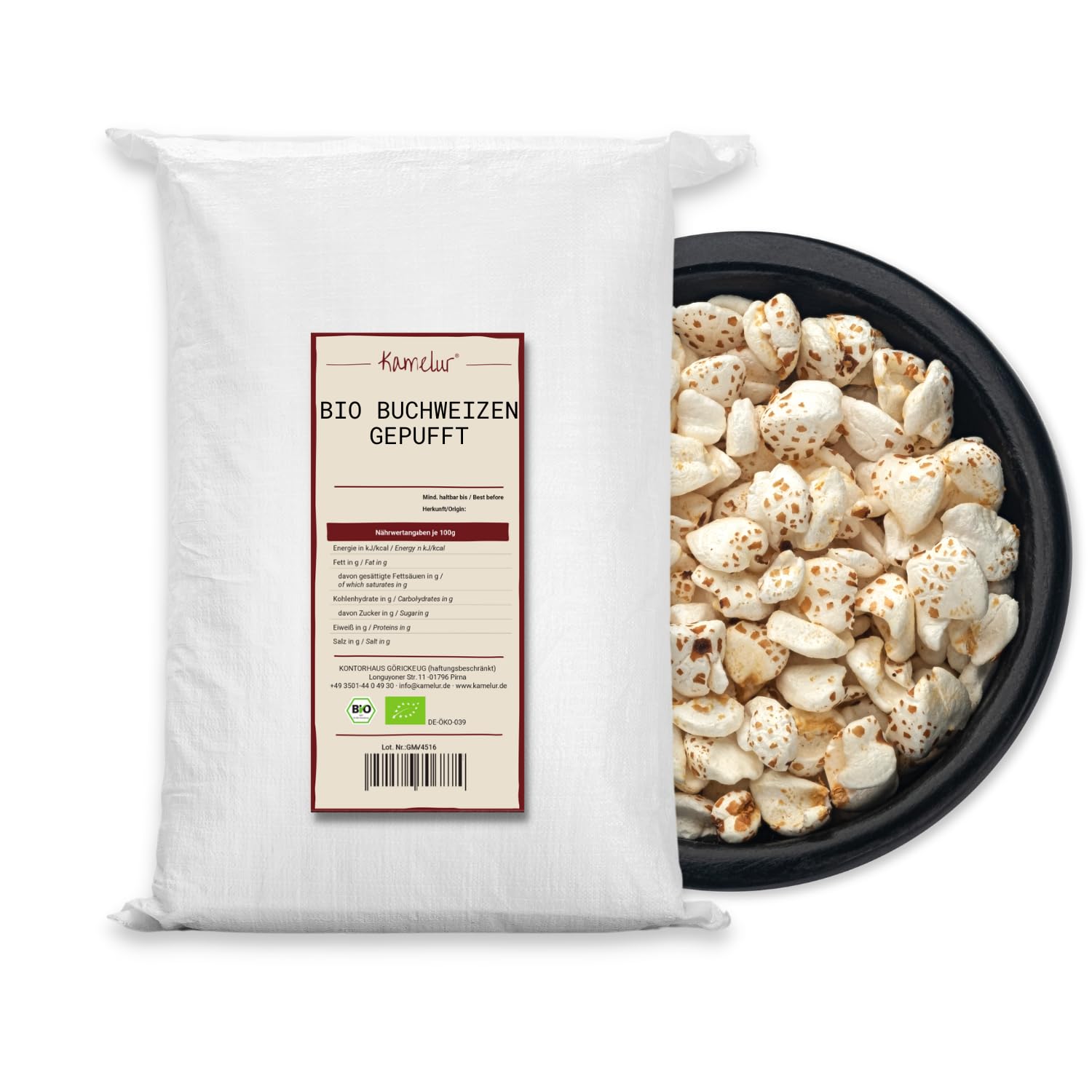 Kamelur Bio Buchweizen Gepufft (15kg) Gepuffte Buchweizen Samen für ein schmackhaftes Müsli