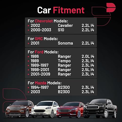 Miniatura 2 de BDFHYK Juego de 4 bujías de iridio compatibles con Chevy S10 Cavalier, GMC Sonoma, Ford Tempo Ranger, Mazda B2300 2.0L 2.2L 2.3L 2.5L L4 Reemplazo