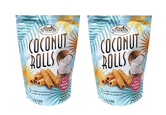 Sprouts Crispy Sweet Coconut Rolls 3.5oz, 2 Pack Original