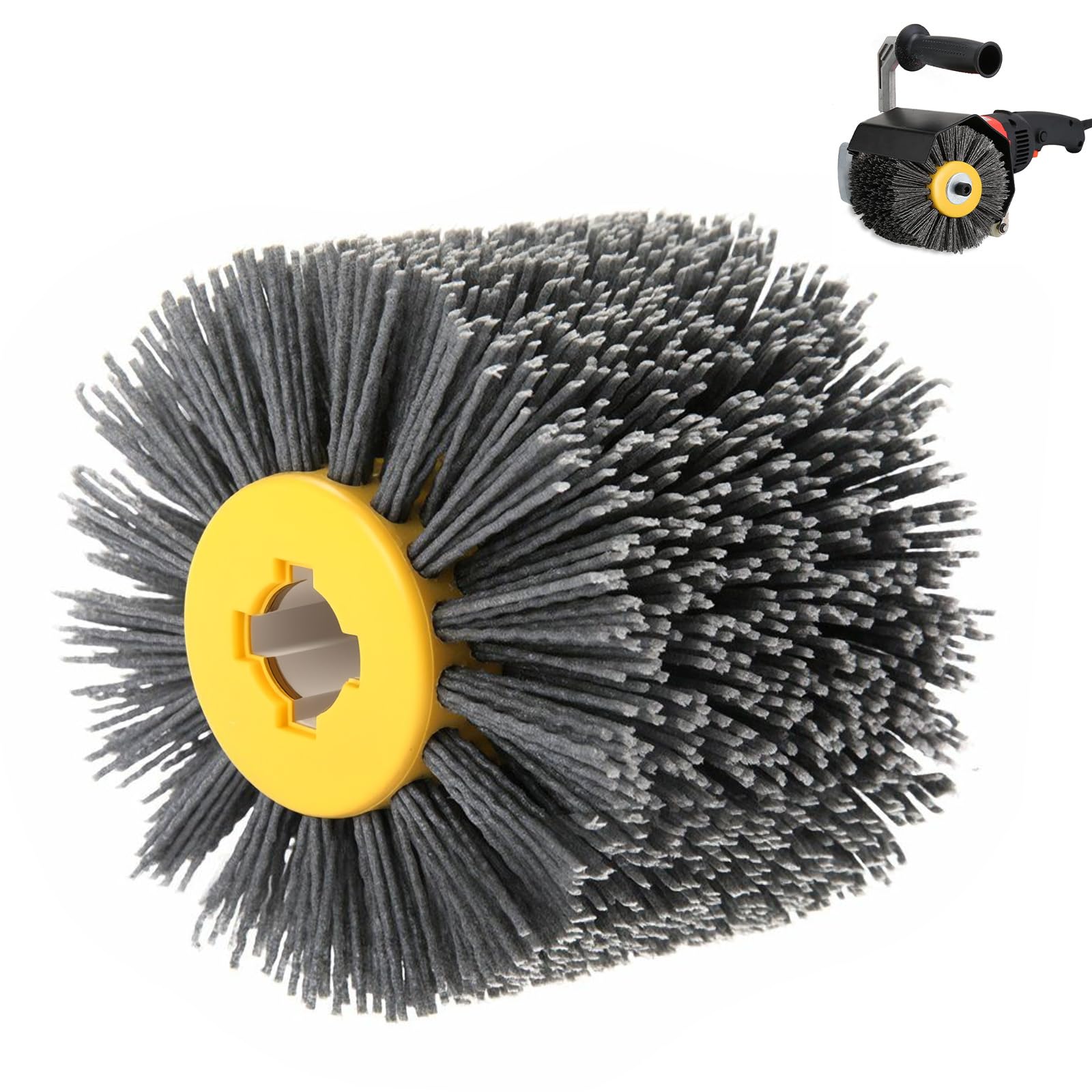 Schleifbürsten, Nylonbürste 80 , Körnung Nylonbürste, Polierbürste zum Holzverarbeitung,für Satiniermaschine, Schwarz Schleifbürste, Borstenbürste