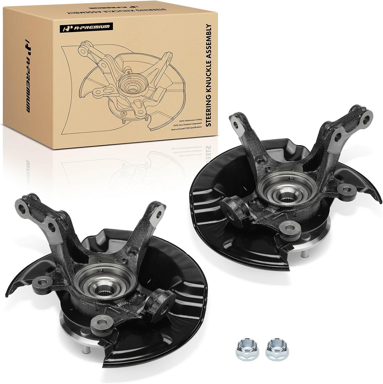 A-Premium 2 x Front Left and Right Steering Knuckle & Wheel Bearing Hub Assembly Compatible with Honda CR-V CRV 2015-2016, Driver and Passenger Side, AWD, Without 16 inch Wheels