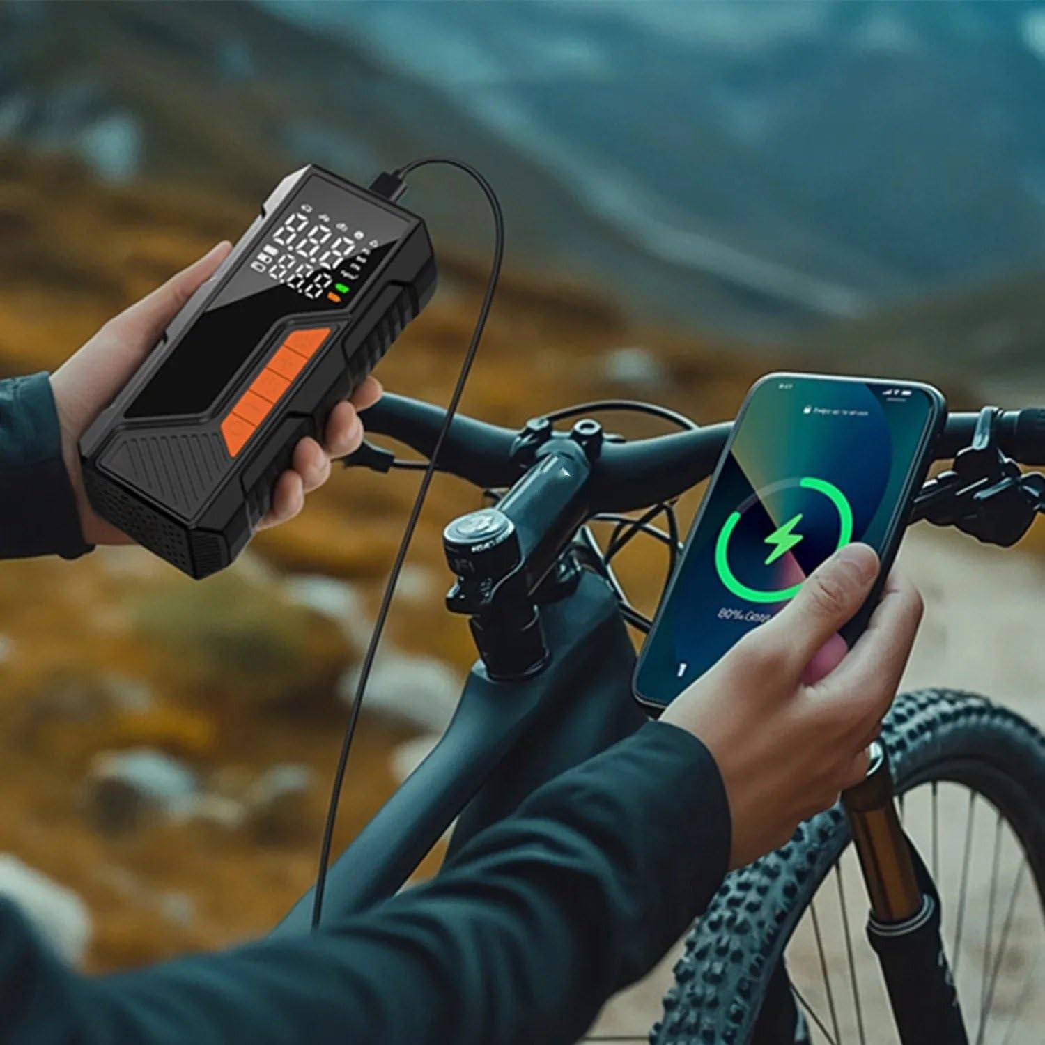 Inflador Ruedas Coche Inflador de neumáticos inalámbrico de 150PSI, compresor de Aire portátil, manómetro Digital, luz LED para Coche y Motocicleta Compresores de Aire portátiles