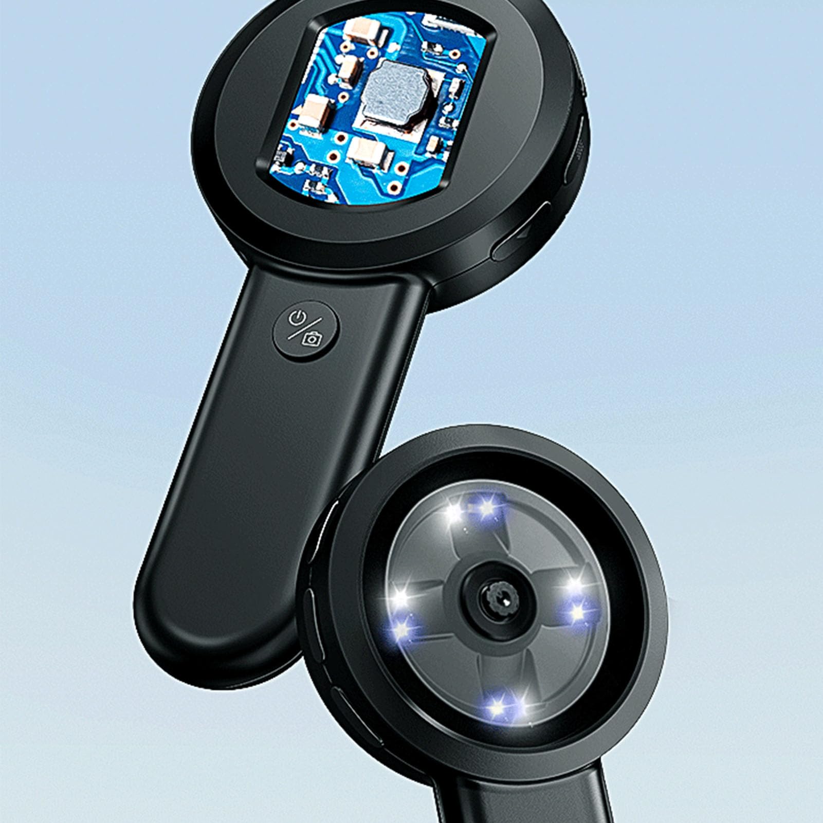 Lupa digital, lupa electrónica de mano con pantalla HD de 2.0 pulgadas, 8 luces LED, para fotografía en tiempo real, video, medición