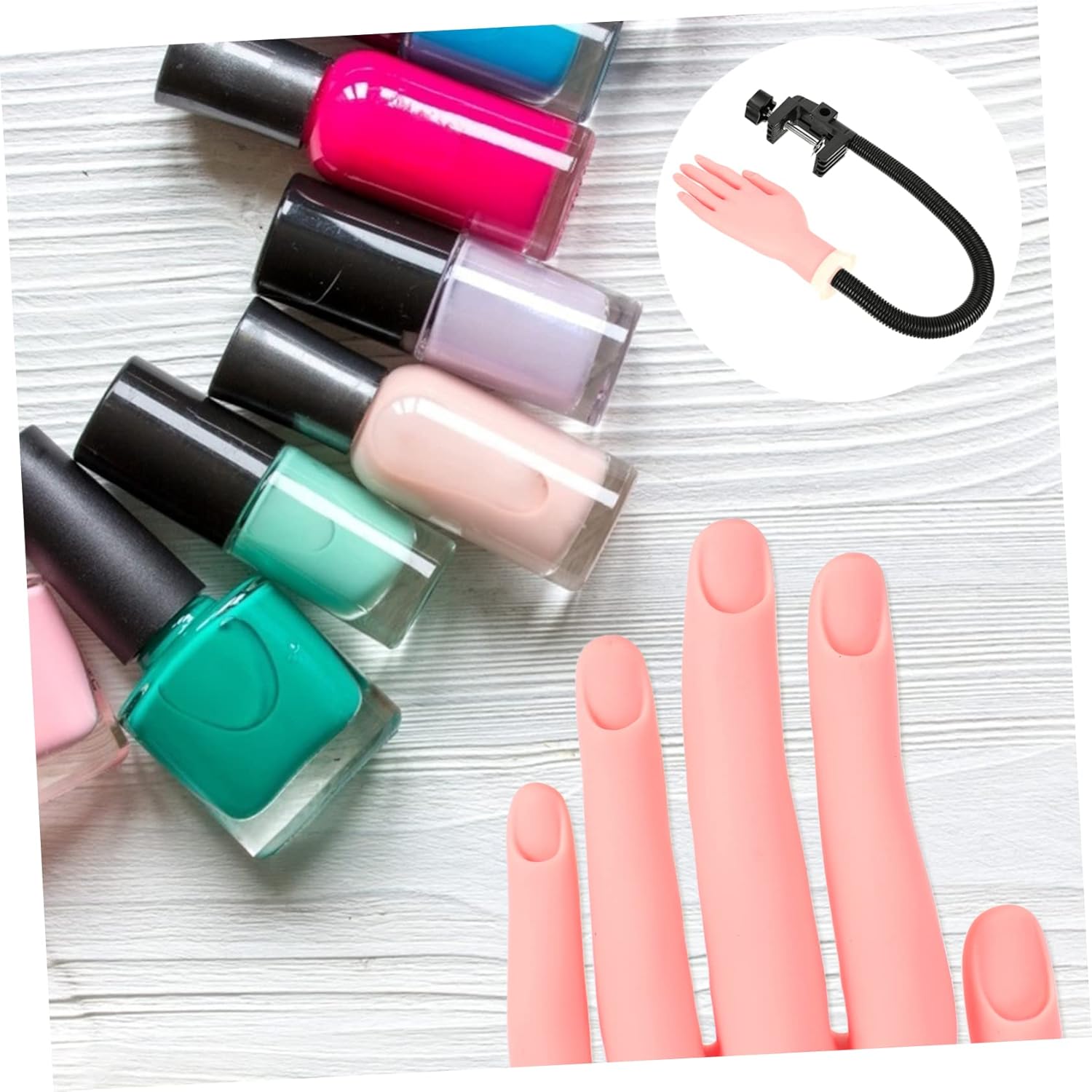 Gatuida Flexible Nail Training Hand Model Bendable Fake Hand for Manicure Practice for Nail Art Beginners Adjustable Fingers