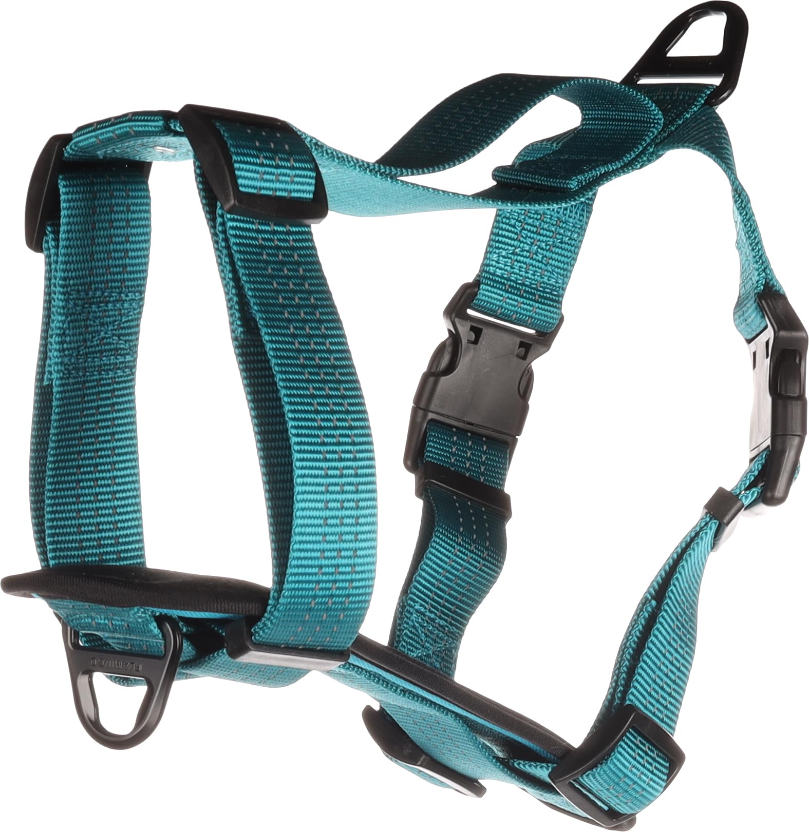 Harnais H ZORBA Turquoise M pour chien | Sangle 32mm réglable 55-75cm