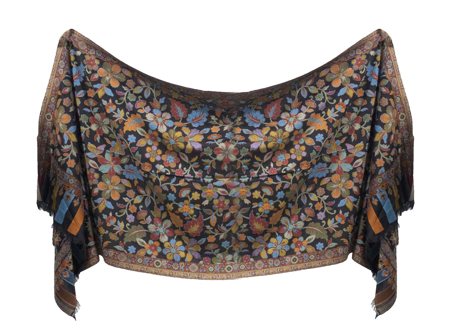 majik Women's Printed Woollen Soft Winter Shawl (Multicolor)-picture-12