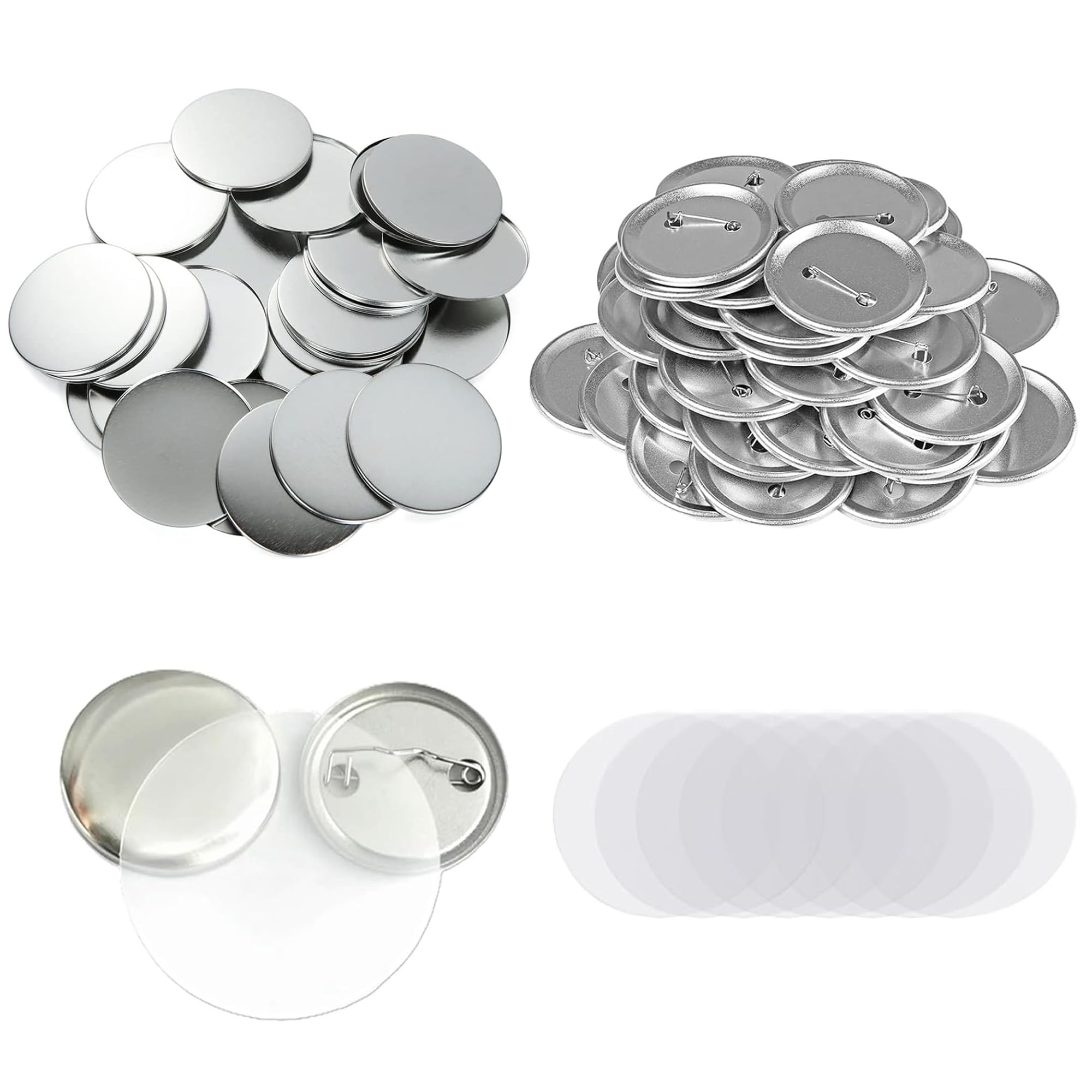 YOZAIUUI 130 Sets Round Badge Making Supplies - 58mm Pin Button Parts