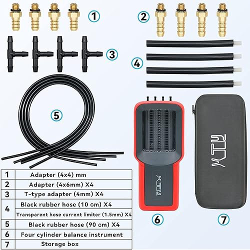 Miniatura 2 de Sincronizador universal de carburador de 4 cilindros de 3 cilindros y 2 cilindros para motocicleta, medidor de sincronización de equilibrador de