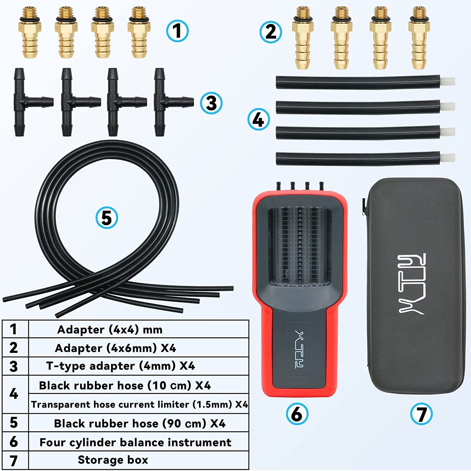 Sincronizador universal de carburador de 4 cilindros, 3 cilindros, 2 cilindros para motocicleta, medidor de sincronización de equilibrador de carbohidratos