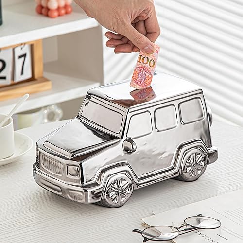 Vista 32 de Yundu Alcancía de cerámica para adultos debe romperse para abrir, banco de monedas genial para niños, alcancía divertida para niñas y niños, caja