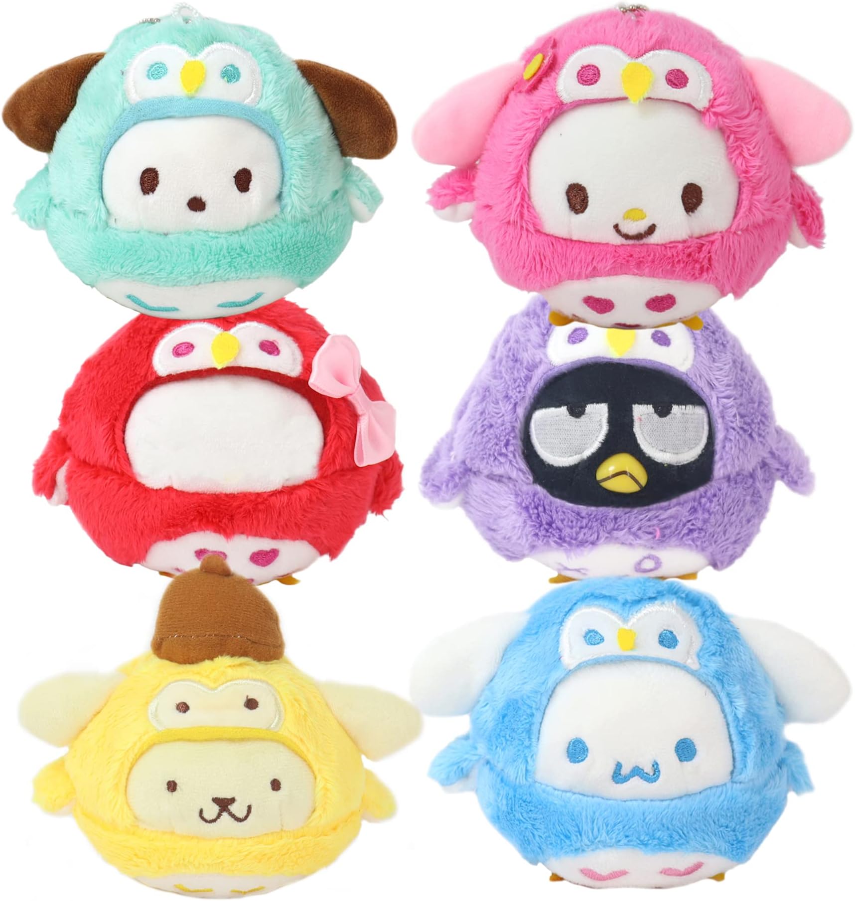 Xoerotk Cute Plush Toy, 6PCS Anime Kawaii Ku-riomni Mell-oddy S-amnro Plushies Soft 3.9in Doll for Kids