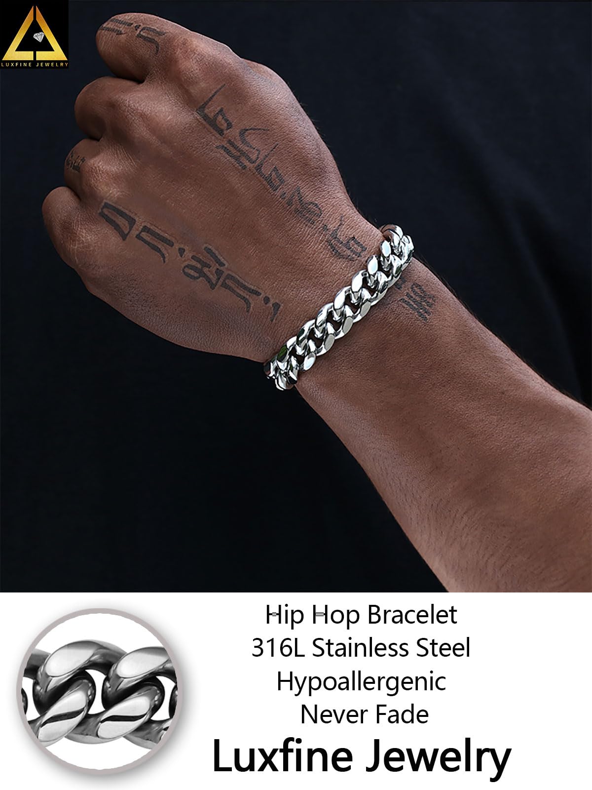 Miami Cuban Link Chain Hip Hop gioielli in acciaio inox 14K placcato oro bianco collana per uomo donna regalo 12 mm