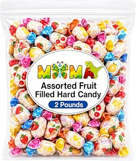 Fruit Filled Hard Candy Individually Wrapped - 2 lb Delicious Assorted Variety Pack for Snacking & Sharing - Summer Candy Sale,Basket Stuffers & Fillers, Bulk Assorted Candy Gifts