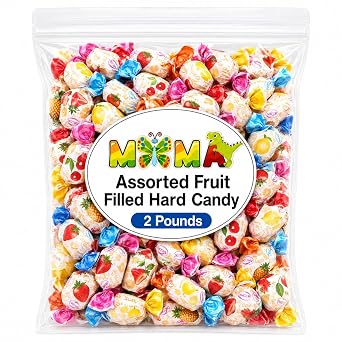 Fruit Filled Hard Candy Individually Wrapped - 2 lb Delicious Assorted Variety Pack for Snacking & Sharing - Mothers Day Candy, Basket Stuffers & Fillers, Bulk Assorted Candy Gifts