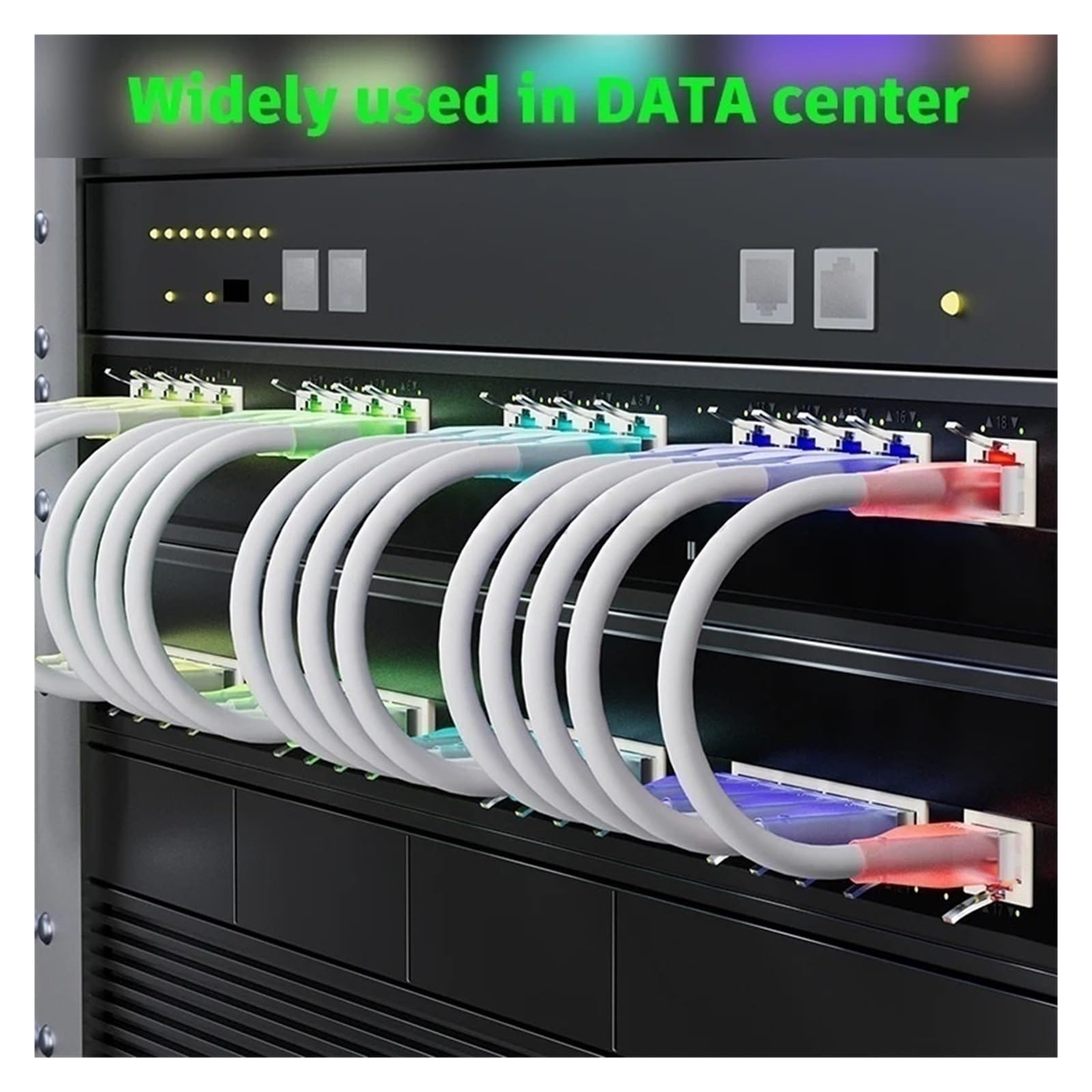 Cavo Ethernet, Cavi patch FTP Cat6a 10 Gbps 0,1-2 m Confezione da 24 pezzi bianchi for switch server