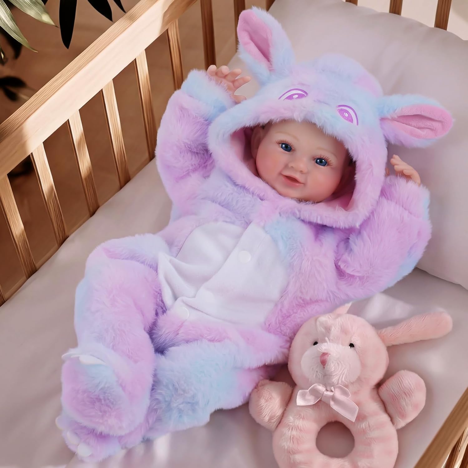 BABESIDE Reborn Baby Dolls, 17 Inch Realistic Newborn Baby Doll, Soft Vinyl Poseable Lifelike Smiling Reborn Doll, Real Life Baby Doll with Complete Accessories, Birthday Gift for Kids Age 3+