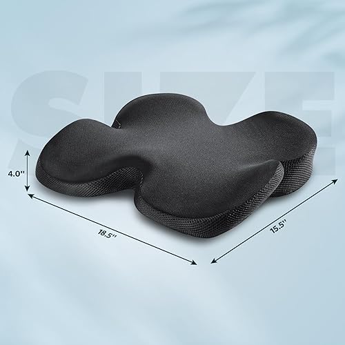 Miniatura 5 de Memobarco Cojín de asiento de alivio de presión y almohada de apoyo de espalda, color negro