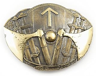 Tiwaz belt buckle, Old Norse Scandinavian Nordic Celtic Viking Pagan TYR runic solid brass belt buckle for casual 1.5 or 1.8 inches belts